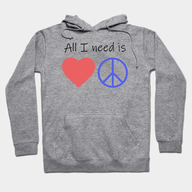 Love and Peace Hoodie by davidisnoartist